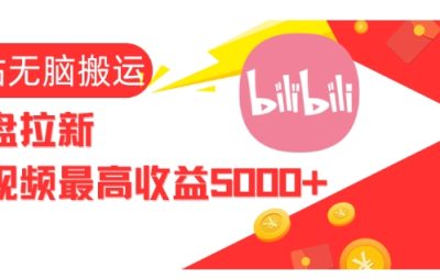 视频无脑搬运B站+网盘拉新，单视频最高收益5k+【揭秘】
