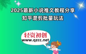 2025最新小说推文教程分享，知乎混剪批量玩法