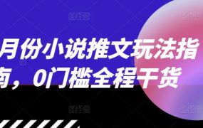 2024最新小说推文玩法指南，0门槛全程干货