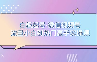 微信视频号短视频从小白到高手实操课