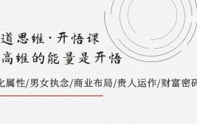 天道思维·开悟课-最高维的能量是开悟，文化属性/男女执念/商业布局