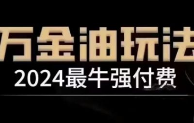 2024最牛强付费，万金油强付费玩法，干货满满，全程实操起飞（更新12月）