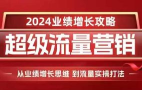 2024超级流量营销，2024业绩增长攻略，从业绩增长思维到流量实操打法