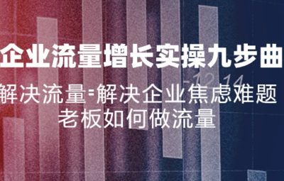 企业流量增长实战九步曲，解决流量=解决企业焦虑难题，老板如何做流量