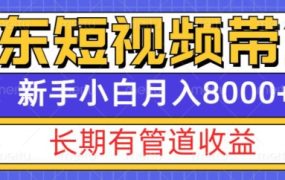 京东短视频带货新玩法，长期管道收益，新手也能月入8000+