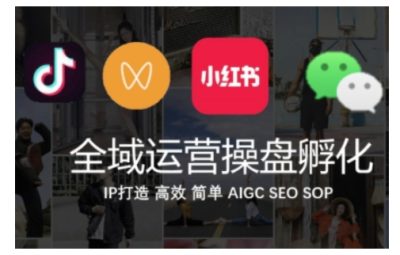 全域运营操盘(抖音+私域+小红书)，IP打造高效简单