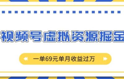 2025年视频号虚拟资源掘金，一单69元单月收益过W