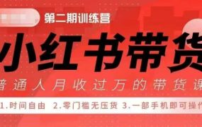 小红书带货42天训练营 2.0版，宝妈+自由职业+上班族+大学生，提高副业收入的大红利项目