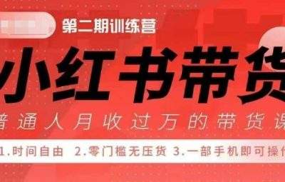 小红书带货42天训练营 2.0版，宝妈+自由职业+上班族+大学生，提高副业收入的大红利项目