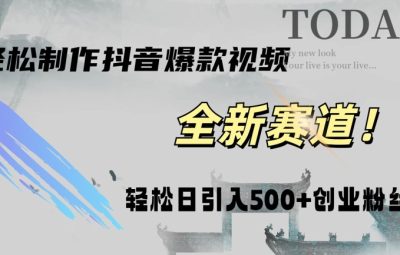 快速生成爆款抖音视频，复制粘贴即可，轻松上手简单操作，稳定日引五百创业粉