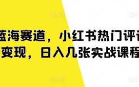 蓝海赛道，小红书热门评论变现，日入几张实战课程